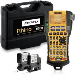 DYMO Industrial Label Maker & Carry-Case RhinoPRO 5200 Label Maker, for Job Sites and Heavy-Duty Labeling Jobs, Prints Fast, Includes 2 Rolls of DYMO Industrial Vinyl Labels