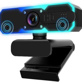 NBPOWER 1080P 60FPS Streaming Camera Webcam with Microphone and Fill RGB Light,Autofocus,Work with Laptop/Desktop Computer/Winsdows/Mac OS/PC Computer for Camera