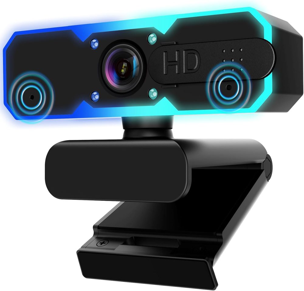 NBPOWER 1080P 60FPS Streaming Camera Webcam with Microphone and Fill RGB Light,Autofocus,Work with Laptop/Desktop Computer/Winsdows/Mac OS/PC Computer for Camera - Image 9