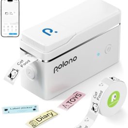 POLONO Label Maker Machine with Tape, P31S Bluetooth Label Printer, Mini Label Maker with Multiple Templates for School Office Home Organization, Wireless Portable Thermal Printer for Storage, White